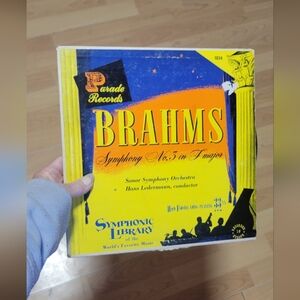 Parade Records Yellow and Blue Brahms Symphony Vinyl